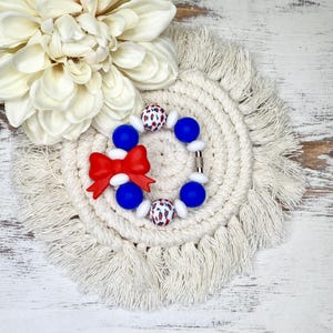 Patriotic Tumbler Accessory Cup Charm Red White and Blue, Gifts for Women, 4th of July Stanley Cup Accessories, Bag Charm, Gifts for Mom