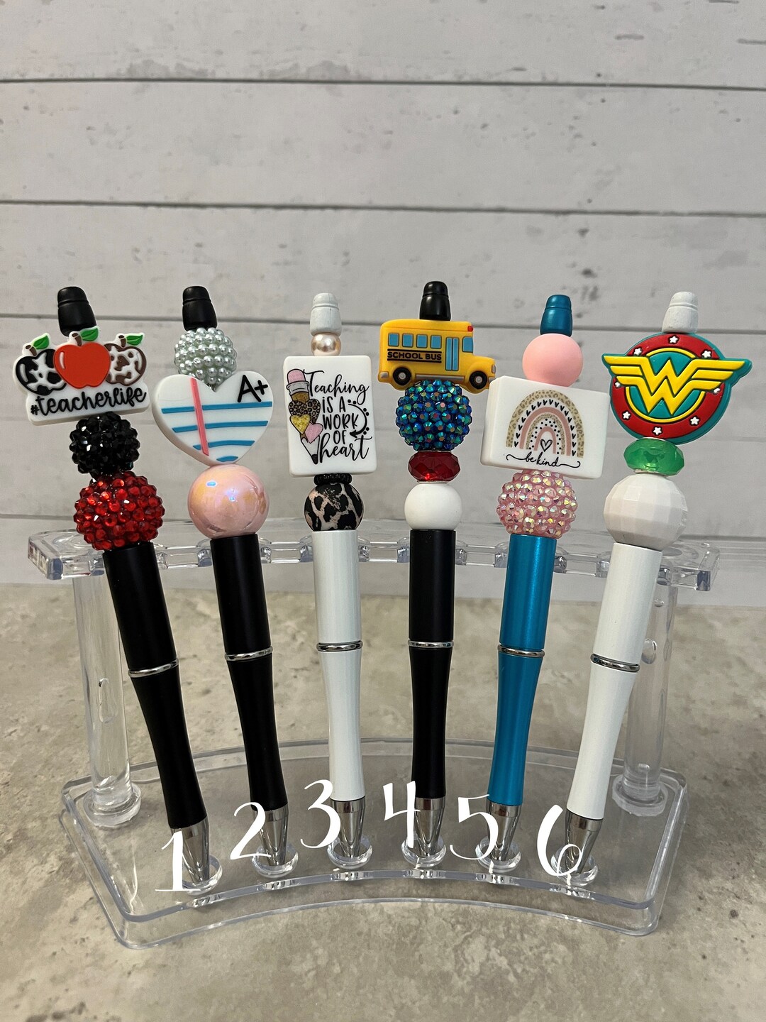 Teacher Pen Office Supply Teacher Gift School Beaded Pen Etsy