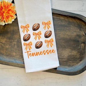 Coquette TN Football Decor | Tea Towel | Waffle Weave Kitchen Decor | Football Decorative Towel | TN Football | Love Tennessee | VOLS