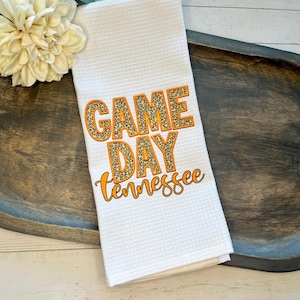 Fun Kitchen Towel | Tea Towel | Waffle Weave Kitchen Decor | Football Decorative Towel | Tennessee Football | VOLS
