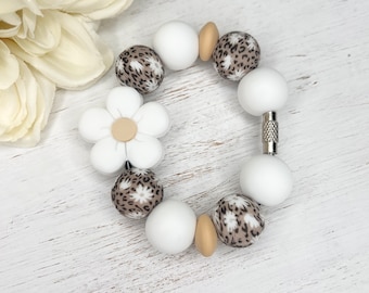 Daisy Leopard Cup Charm: Tumbler Handle, Bag Accessory