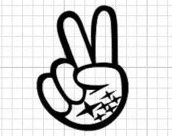 subie peace die cut vinyl decal