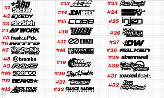 jdm, drift, project car truck vinyl decals