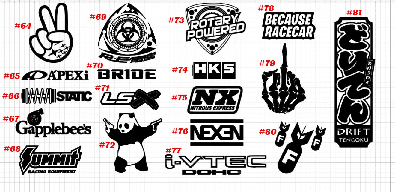 Jdm 100 Random Car Sticker Decal Pack Car Window Stickers for