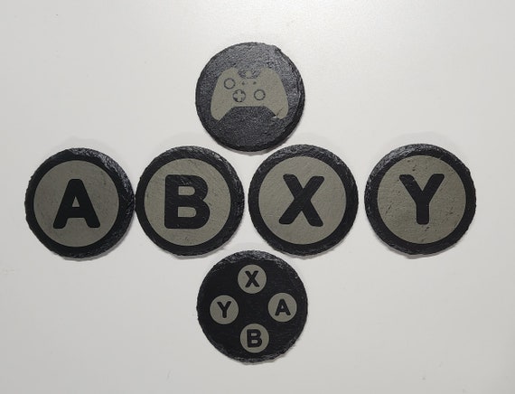 thumbnail interactive-video image 1 of Handmade Natural Slate Coaster – XBOX Video Game Design, Square Black 1 of 2