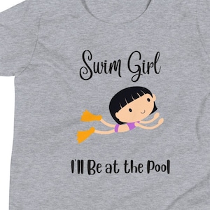女の子の水泳用 T シャツ、水泳用ギフト、女の子の水泳選手へのギフト トップ、水泳グループ、水泳チームへのギフト、子供用水泳シャツ、水泳、女の子用プールシャツ