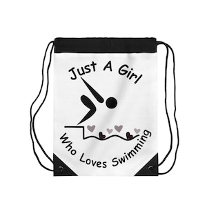 Kordelzug Schwimmtasche, Schwimmliebhaber Tasche, Schwimmtasche, Schwimmrucksack, süße Schwimmtasche, Schwimmausrüstung Tasche, Schwimmtasche Mädchen, Pooltasche, Geschenk für Schwimmer, Tasche