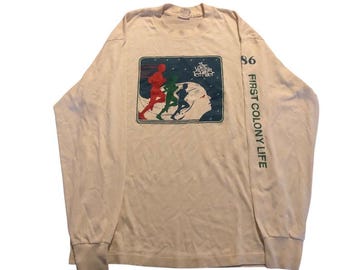 Maglia a maniche lunghe vintage del 1986 "The Virginia Ten Miler"