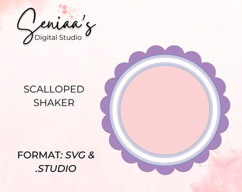 Scalloped Shaker SVG Template, Craft Foam Shaker Template and Stripe File