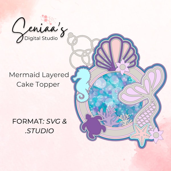 Mermaid Cake Topper SVG/ Silhouette File