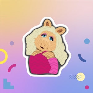 Miss Piggy Knitted Style Vinyl Sticker