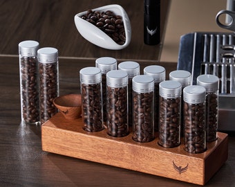 Single Dose Coffee Bean Storage Tubes / Ceramic Dosing Cup,RDT Spray Bottle Set -Coffee Bar Accessories Gift