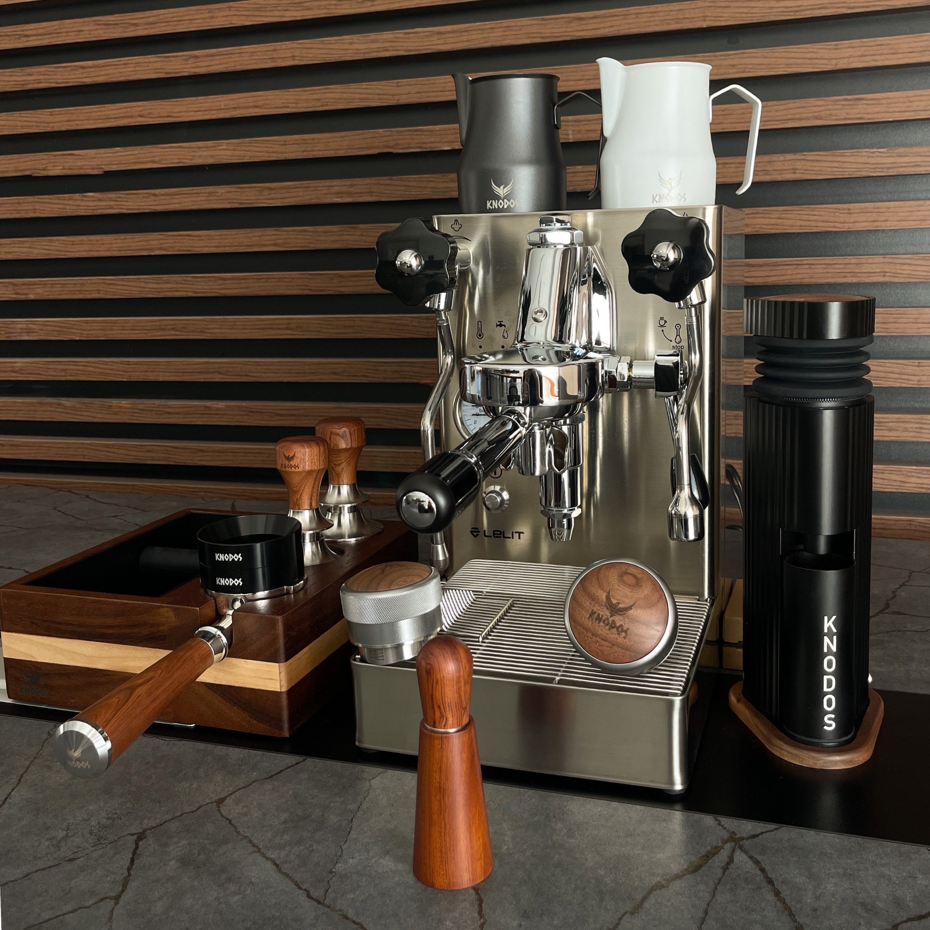 Espresso Machine Accessories Tamping Station, WDT Tool, Coffee Tamper, Bean  Cellar, Knock Box Dosing Cup RDT / Barista Tools Coffee Lovers 