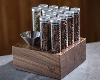 Viales de café en grano, tubos de vidrio monodosis con válvula de escape unidireccional y liberación de CO2.