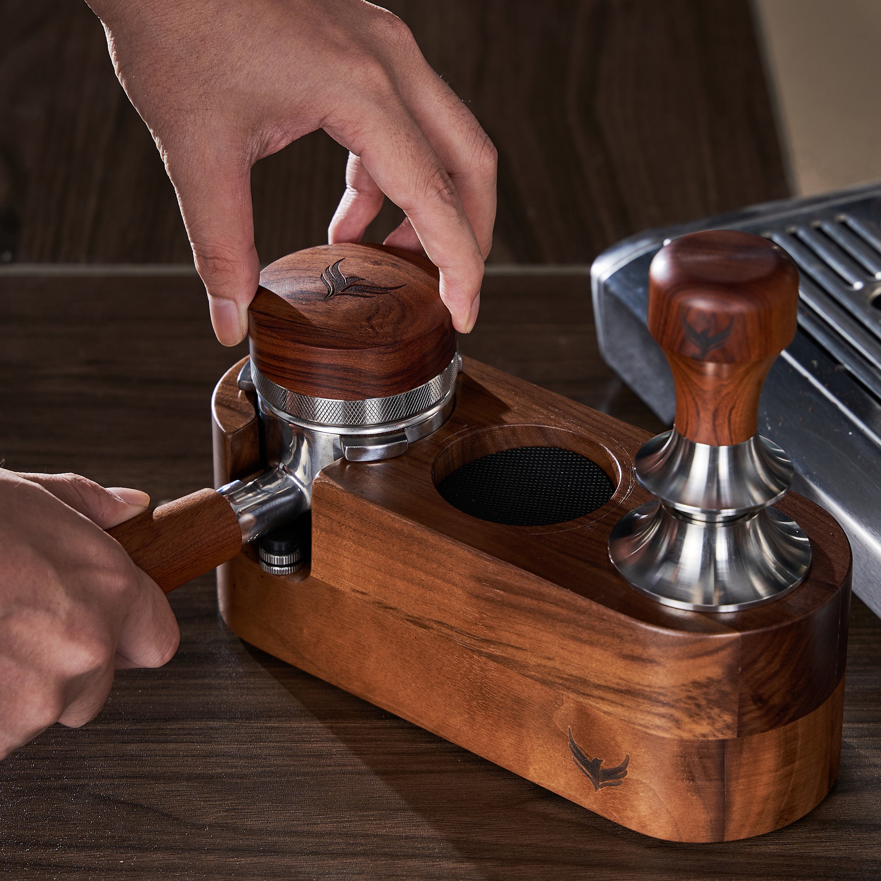 Espresso Tamper Holder, 58MM Wood Coffee Tamper Station Base, Natural –  Grind Depot