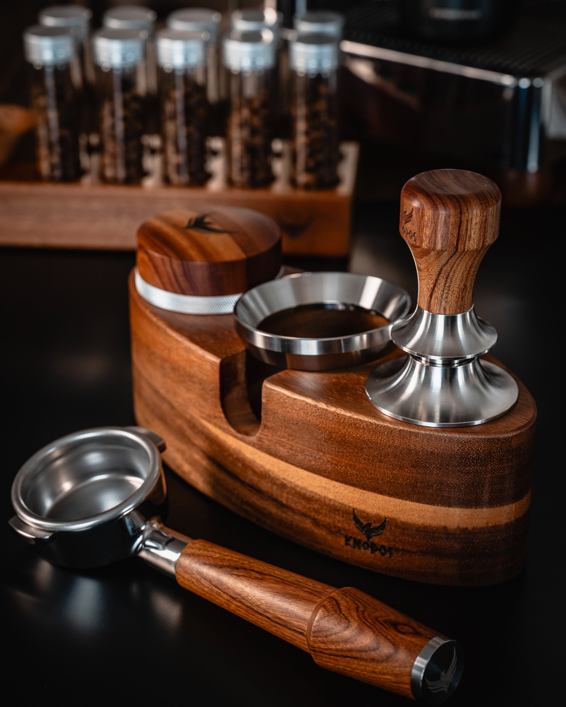 Espresso Tamper 51mm, Stainless Steel Base Wood Handle 58mm Tamper Coffee  53.3mm Coffee Tampers for 51/54/58mm Portafilter