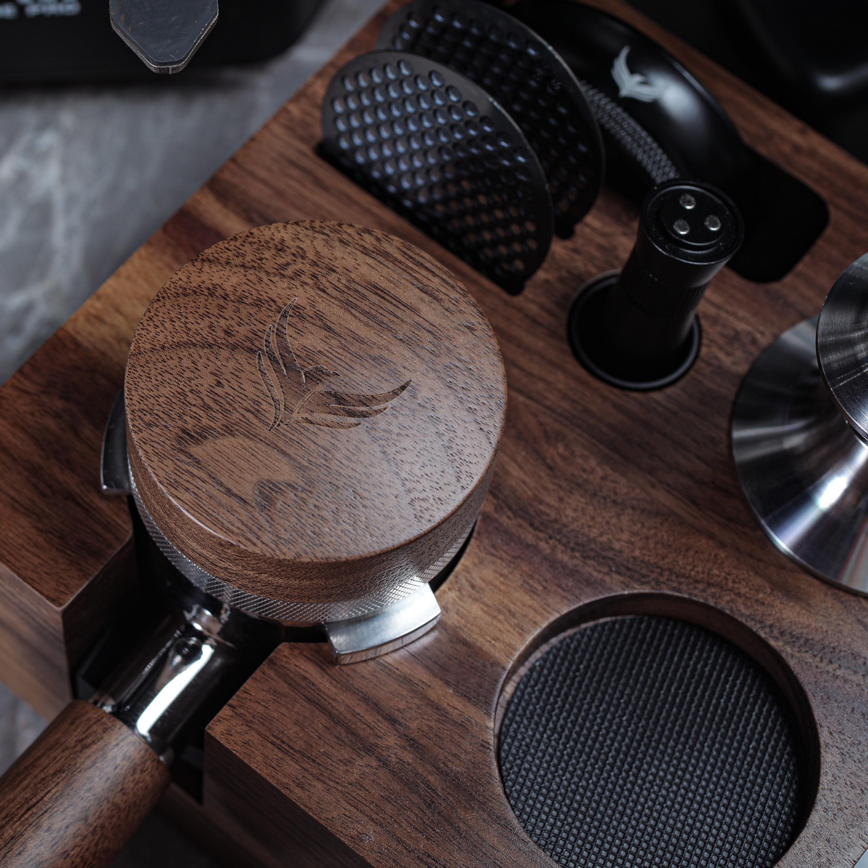 Walnut Espresso Distributor Adjustable Coffee Leveler Tool | Precision ...