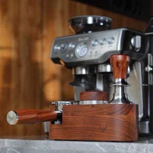 Espresso Tamper Station Walnut / Portafilter Holder Espresso Bar Organizer / Tamp Stand image 8