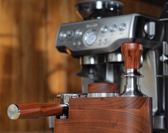 Station Tamper Expresso Bois Noyer - Pour 51 Et 54 Mm - Accessoire Barista
