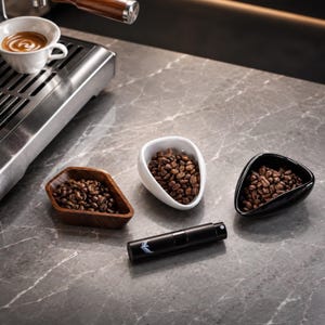 Coffee Bean Dosing Cup & RDT Sprayer Set: Walnut Wood or Ceramic Espresso Measuring Cup Gift for Coffee Lovers