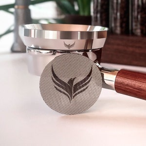 51mm Espresso Dosing Funnel & Puck Screen: Stainless Steel Portafilter Set