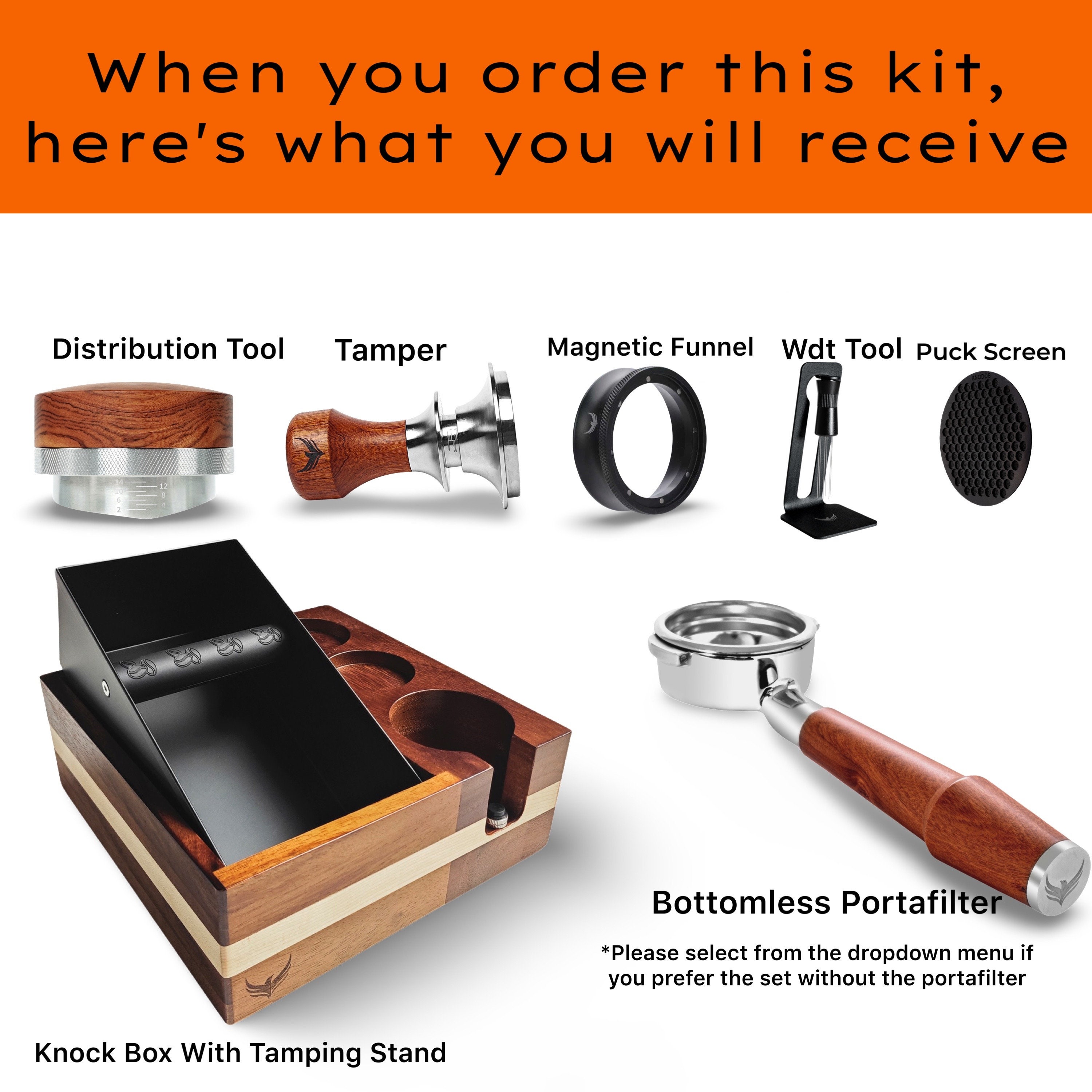 Koffie Sabotage Set 53mm Espresso Accessoires Kit met Wdt Tool Koffie Sabotage Set 53mm Espresso Accessoires Kit met Wdt Tool