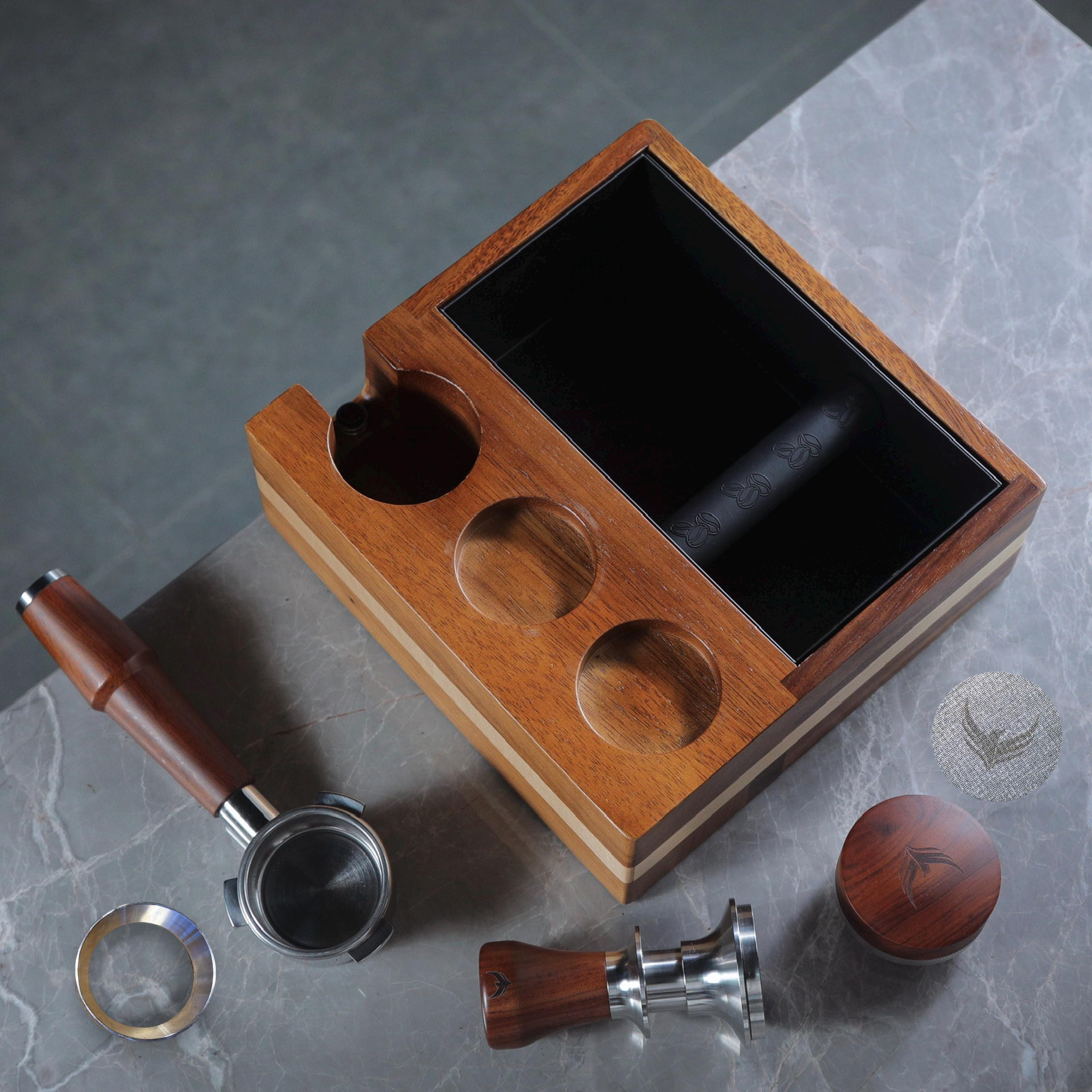 6-teiliges Espresso-Zubehör-Set - Mit Tamper, WDT-Werkzeug, Matte, Klopfbox, Trichter & Pucksieb Für 58 Mm Siebträger