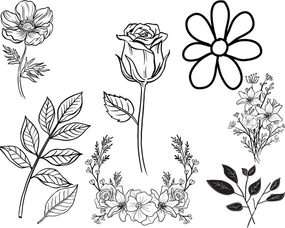 Simple Flower Printable Coloring Page All Ages Coloring Page - Etsy