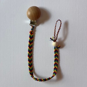 Primary Colors Friendship Bracelet Pacifier Clip