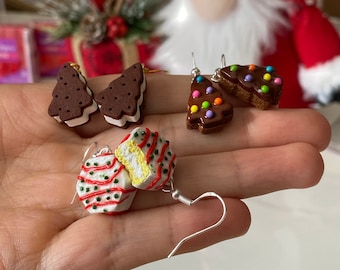 Christmas food earrings