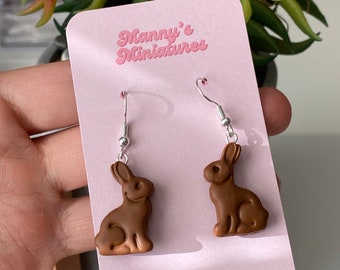 Chocolate bunny earrings - Easter earrings
