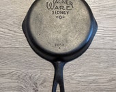 Vintage 3 Cast Iron Skillets - Wagner Sidney -O-, BSR