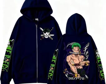 Zoro Anime-Hoodie, One Piece Grafik-Hoodie, Geschenk für Manga-Fans