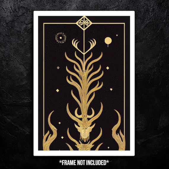 Crown Of The Endless - Satin Posters (300/210gsm) Mystical Tarot Death God Reaper Séance Wall Décor AI Art Design Any Room Gift