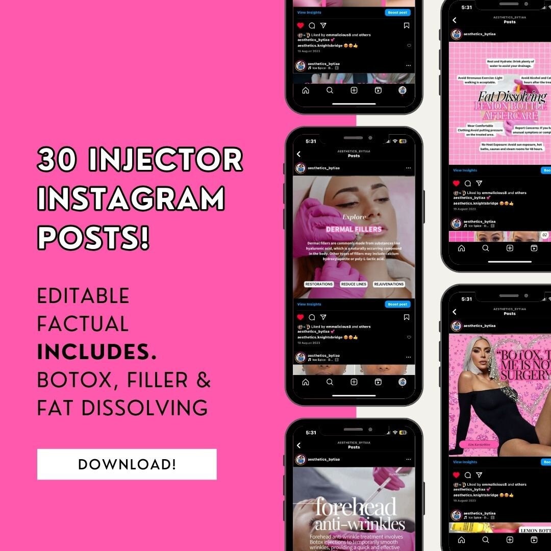 30 Cosmetic Injector Instagram Templates Botox and Filler Instagram