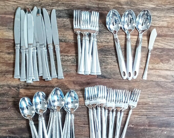 Mikasa Flatware 18/10 Forks Spoons Knives 47 Pieces Etsy