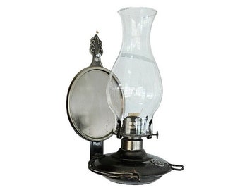 Vintage Oil Kerosene Wall Mounted Lamp Hurricane Chimney