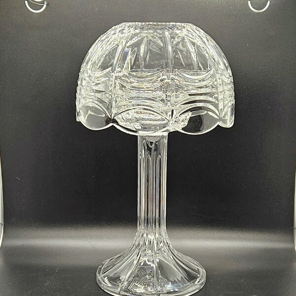 Vintage Crystal Cut Glass Fairy Lamp Candle Holder Czech Republic