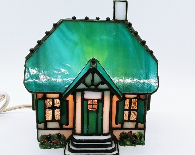 Stained Glass House Accent Lamp Forma Vitrum Pastor's Place COA Etsy