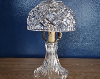 Vintage Clear Crystal Table Accent Lamp Boudoir Mantel