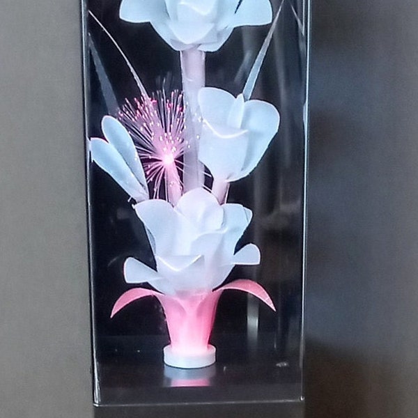 Fiber Optic Flower Lamp Music Box Etsy