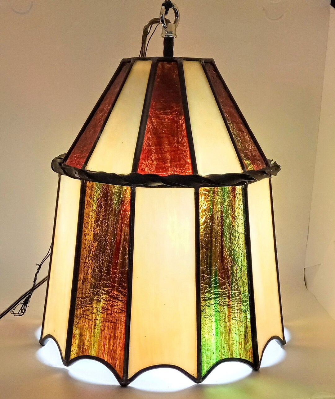 Stained Glass Hanging Ceiling Light Plug In Etsy