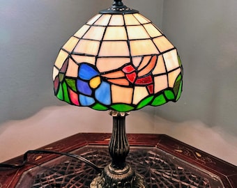 Tiffany Style Hummingbird Lamp Floral Table
