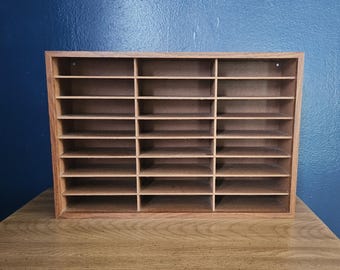 Vintage Wood Shelf Cabinet Cubby Desk Organizer, Mail Organizer