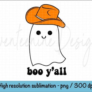 Boo Y'all PNG, Cowboy Ghost, Halloween Ghost PNG