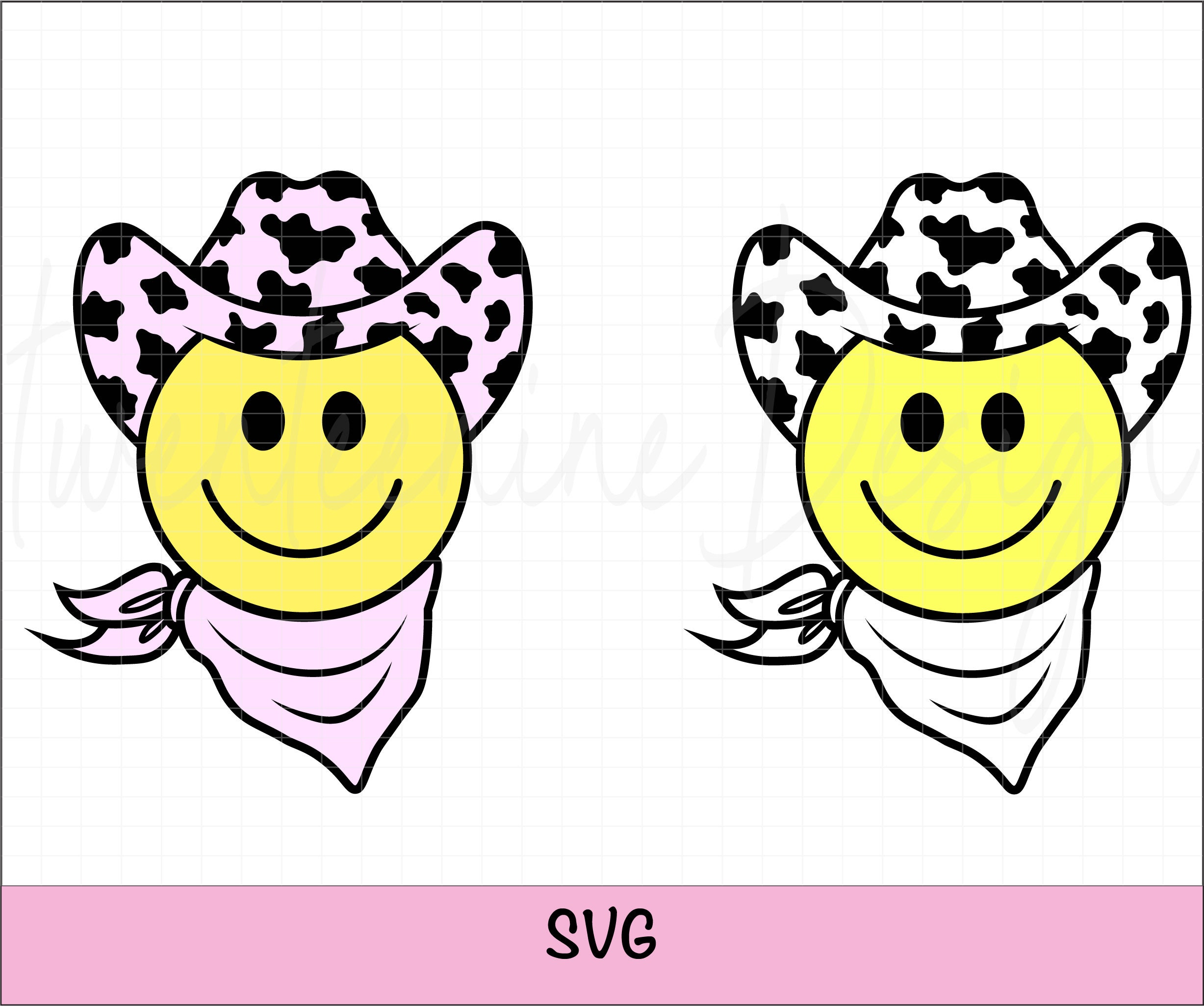 Cowboy Smiley SVG Cowboy Hat SVG Smiley Face Western - Etsy Canada