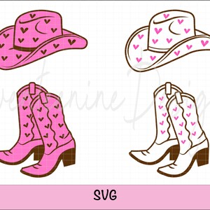 Cowboy Hat SVG, Cowboy Boot & Hat Bundle, Nashville Bachelorette, Heart Cowboy Hat PNG