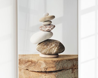 Spa wall print, neutral wall art prints, therapy decor office, zen decoration, japandi arts, Japanese home decorations, restroom wallart