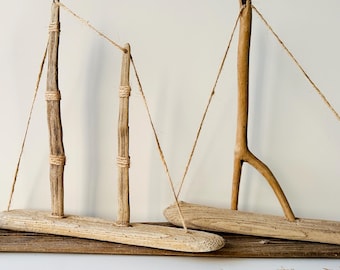 Barco de madera a la deriva, regalos marineros, piezas decorativas de oficina
