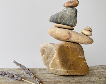 Piedra de jardín zen, rocas de equilibrio, decoración estética de escritorio de oficina, mojón de piedra, Wabi Sabi, regalos para la ansiedad para hombres, decoración de estanterías boho, meditación